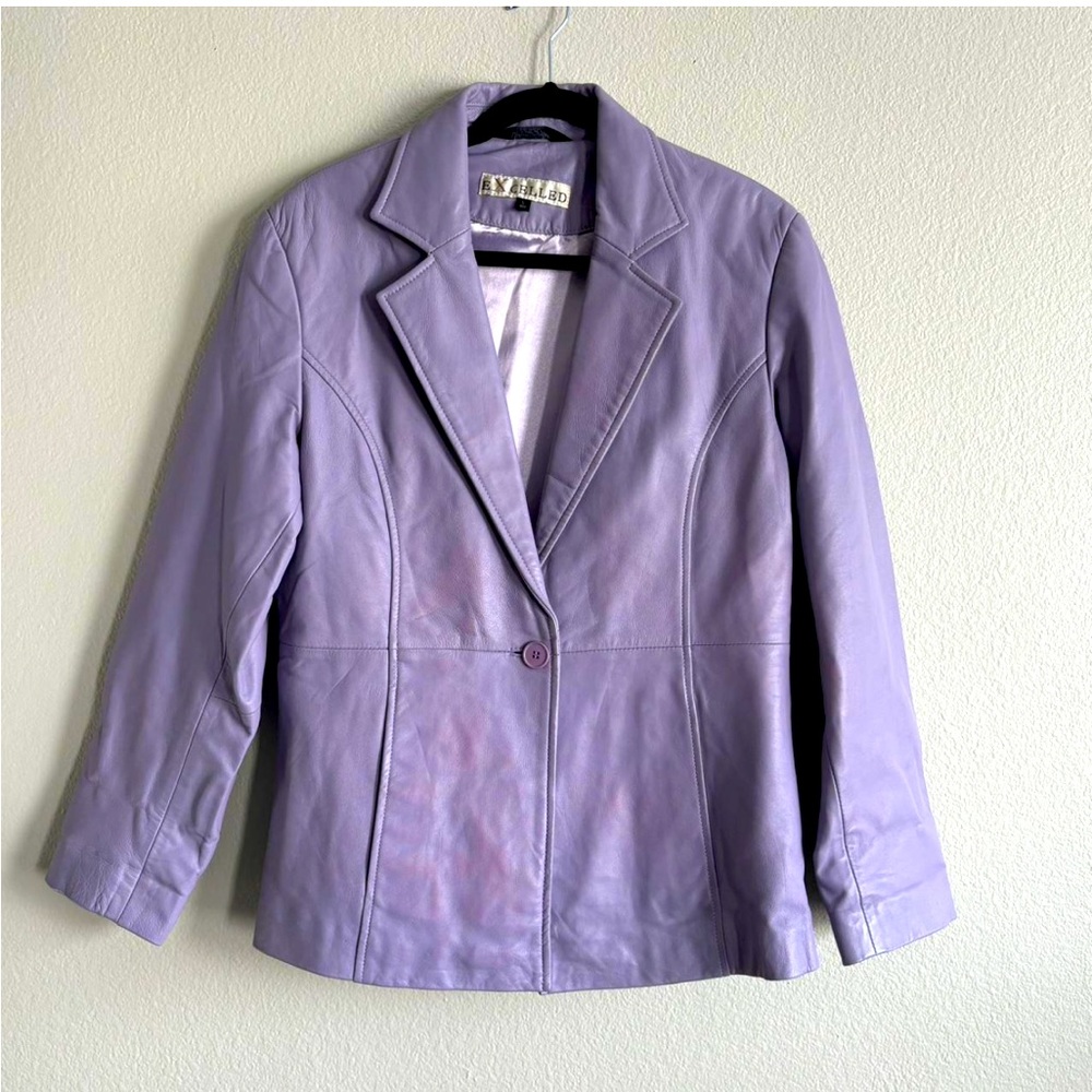 Unbranded Lavender Leather Blazer Jacket